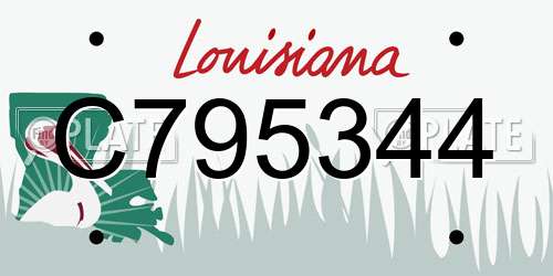 C795344 Louisiana License Plate