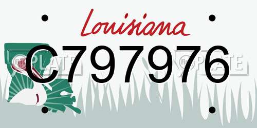 C797976 Louisiana License Plate