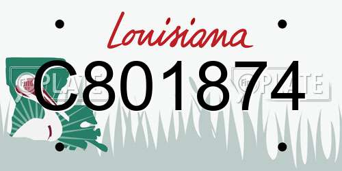 C801874 Louisiana License Plate