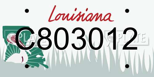 C803012 Louisiana License Plate