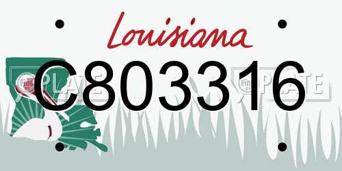 C803316 Louisiana License Plate