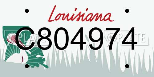 C804974 Louisiana License Plate