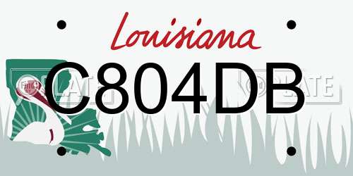 C804DB Louisiana License Plate