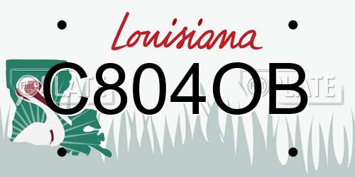 C804OB Louisiana License Plate