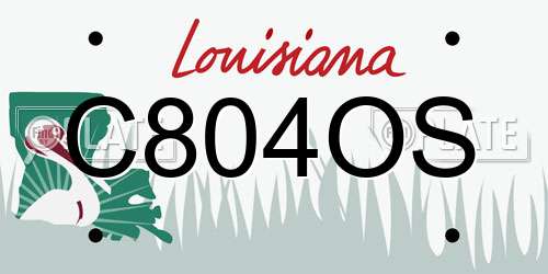 C804OS Louisiana License Plate