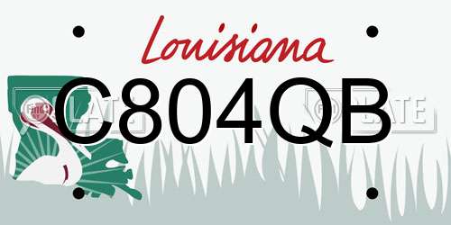 C804QB Louisiana License Plate