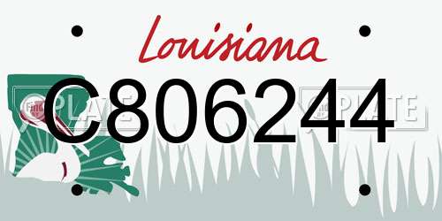 C806244 Louisiana License Plate