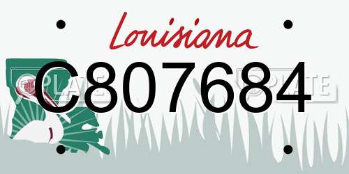 C807684 Louisiana License Plate