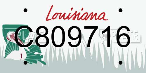 C809716 Louisiana License Plate