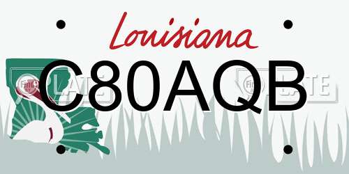 C80AQB Louisiana License Plate