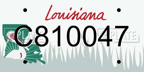 C810047 Louisiana License Plate