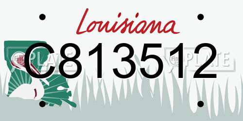 C813512 Louisiana License Plate