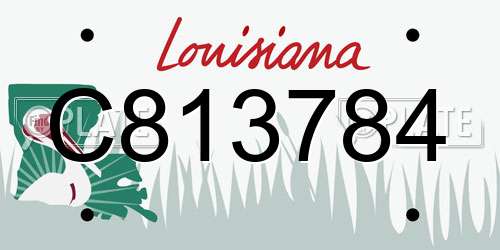 C813784 Louisiana License Plate