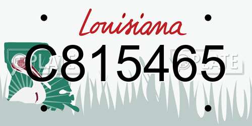 C815465 Louisiana License Plate