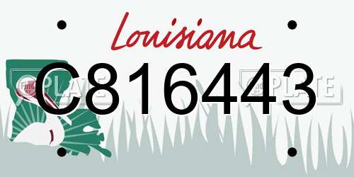 C816443 Louisiana License Plate