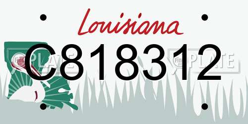 C818312 Louisiana License Plate