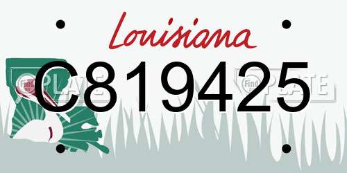 C819425 Louisiana License Plate