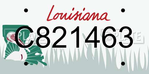 C821463 Louisiana License Plate