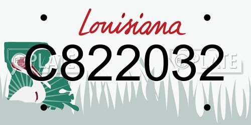 C822032 Louisiana License Plate