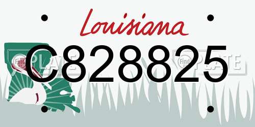 C828825 Louisiana License Plate