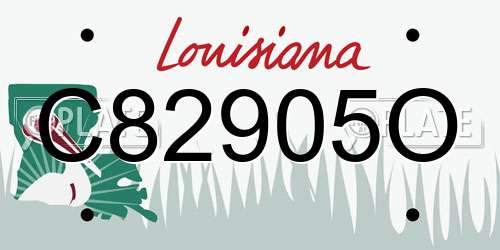 C82905O Louisiana License Plate