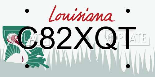 C82XQT Louisiana License Plate