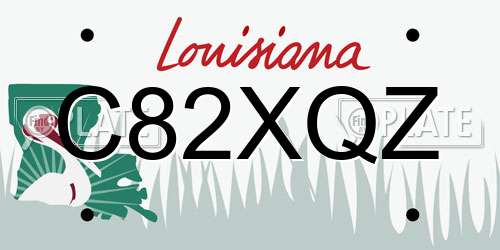 C82XQZ Louisiana License Plate