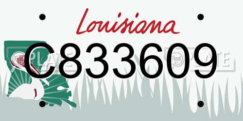 C833609 Louisiana License Plate