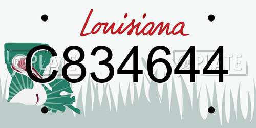 C834644 Louisiana License Plate