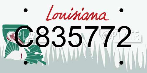 C835772 Louisiana License Plate