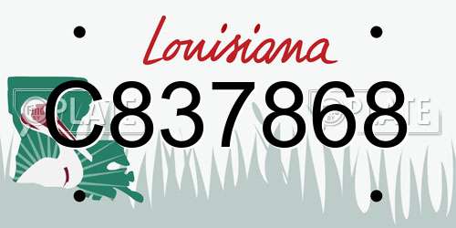 C837868 Louisiana License Plate