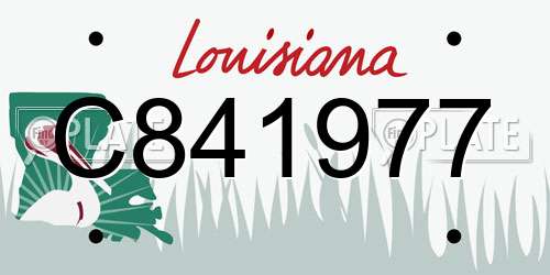 C841977 Louisiana License Plate
