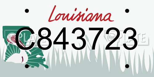 C843723 Louisiana License Plate