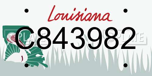 C843982 Louisiana License Plate