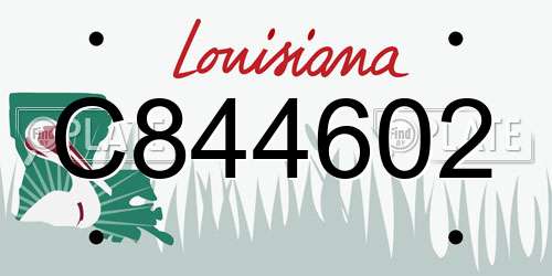 C844602 Louisiana License Plate