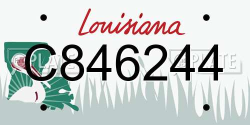 C846244 Louisiana License Plate