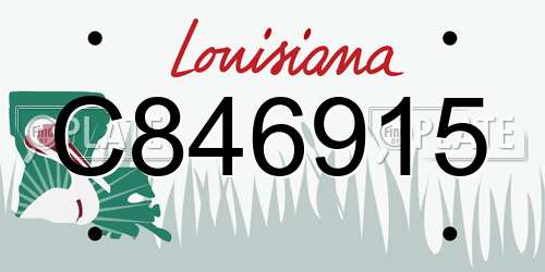 C846915 Louisiana License Plate