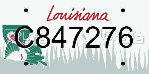 C847276 Louisiana License Plate