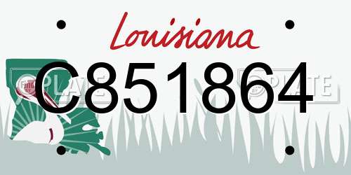 C851864 Louisiana License Plate