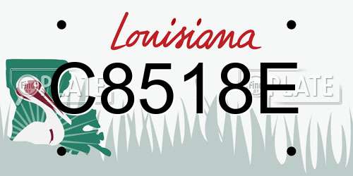 C8518E Louisiana License Plate