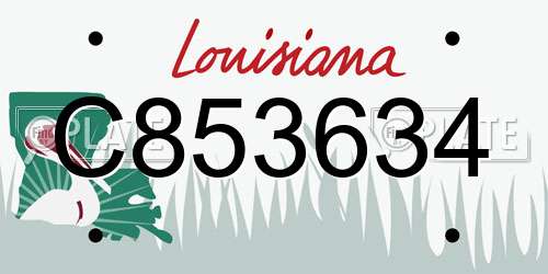 C853634 Louisiana License Plate