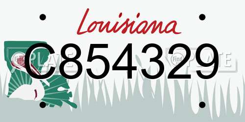 C854329 Louisiana License Plate