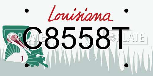 C8558T Louisiana License Plate