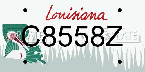 C8558Z Louisiana License Plate