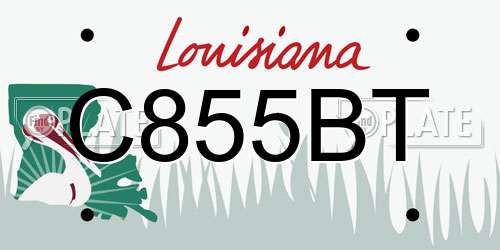 C855BT Louisiana License Plate