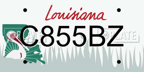 C855BZ Louisiana License Plate