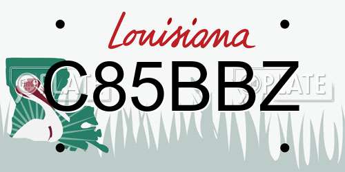 C85BBZ Louisiana License Plate
