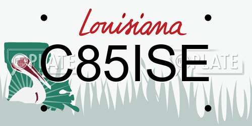 C85ISE Louisiana License Plate