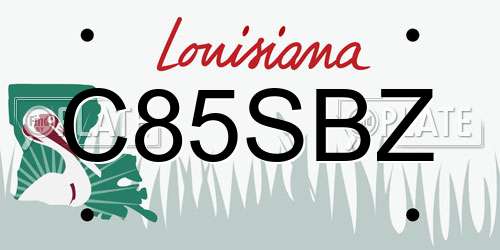 C85SBZ Louisiana License Plate