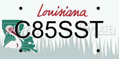 C85SST Louisiana License Plate